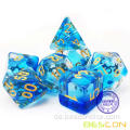 Bescon-Verschiedener Kristall 7-pc Poly-Würfel-Set, mehrpolyedrische RPG-Würfel-Set-Kristallfarben von Bescon Polyedrisch
